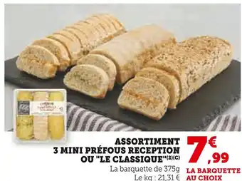 U Express ASSORTIMENT 3 MINI PRÉFOUS RECEPTION OU LE CLASSIQUE offre