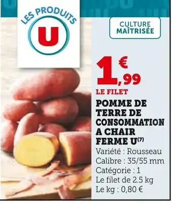 U Express U Pomme de terre de consommation à chair ferme offre