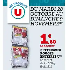 U Express U Betteraves rouges offre