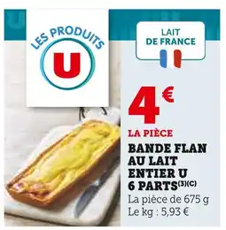 U Express U Bande flan au lait entier offre