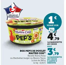 U Express MAITRE COQ Box pep's de poulet offre