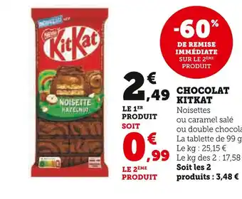 U Express KitKat Chocolat offre