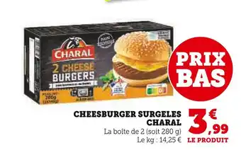 U Express CHARAL Cheeseburger surgelés offre