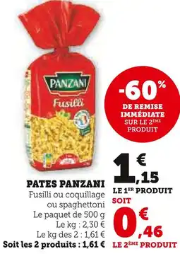 U Express Panzani Pâtes offre