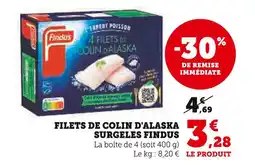 U Express Findus Filets de Colin d'Alaska Surgelés offre