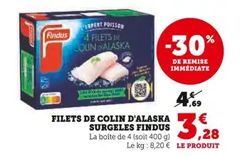 U Express Findus Filets de Colin d'Alaska Surgelés offre