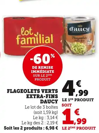 U Express D'AUCY Flageolets verts extra-fins offre