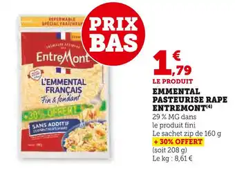 U Express Entremont Emmental pasteurisé râpé offre