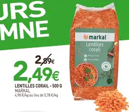 naturéO MARKAL Lentilles corail - 500 g offre