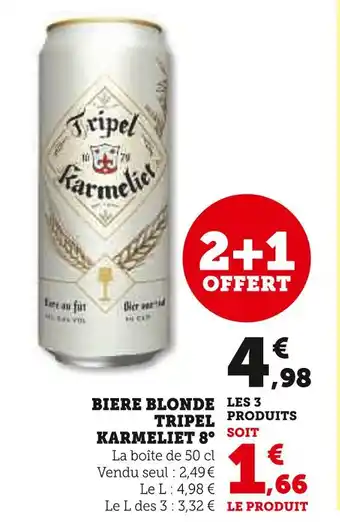 U Express Tripel Karmeliet Bière Blonde Tripel Karmeliet 8° offre