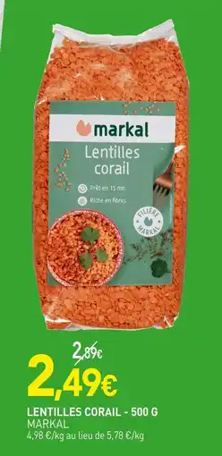 naturéO MARKAL Lentilles corail offre