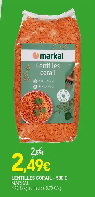 naturéO MARKAL Lentilles corail offre