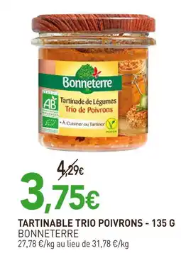 naturéO Bonneterre Tartinable Trio Poivrons offre
