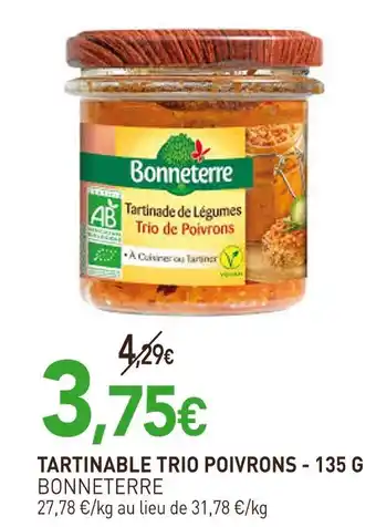 naturéO Bonneterre Tartinable Trio Poivrons offre