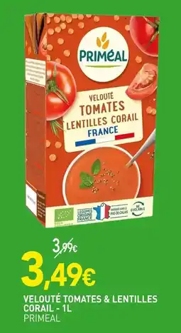 naturéO PRIMEAL Velouté tomates & lentilles corail - 1l offre