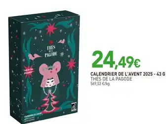 naturéO THÉS DE LA PAGODE Calendrier de l'avent 2025 - 43 g offre