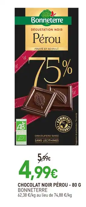 naturéO BONNETERRE Chocolat Noir Pérou offre