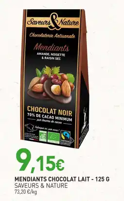naturéO SAVEURS & NATURE Mendiants chocolat lait - 125 g offre