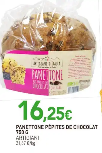 naturéO ARTIGIANI Panettone pépites de chocolat 750 g offre