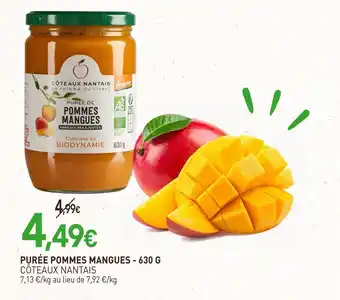 naturéO CÔTEAUX NANTAIS Purée pommes mangues - 630 g offre