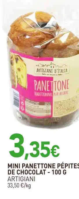 naturéO ARTIGIANI Mini panettone pépites de chocolat - 100 g offre
