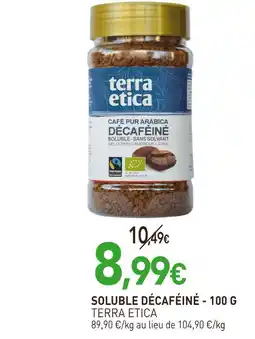 naturéO TERRA ETICA Soluble décaféiné - 100 g offre