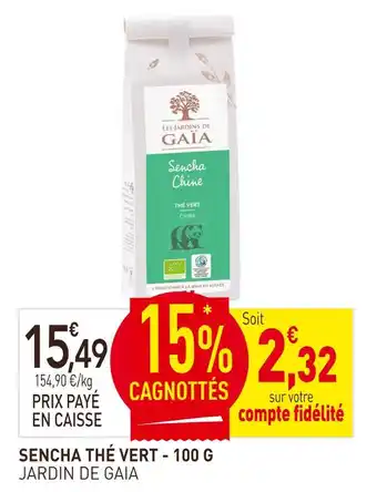 naturéO JARDIN DE GAIA Sencha thé vert - 100 g offre