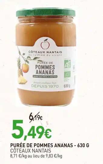 naturéO CÔTEAUX NANTAIS Purée de Pommes Ananas offre