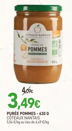 naturéO CÔTEAUX NANTAIS Purée de PURÉE POMMES - 630 G offre