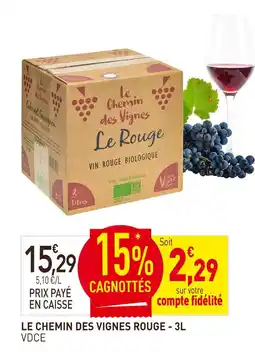 naturéO VDCE Le chemin des vignes rouge - 3l offre