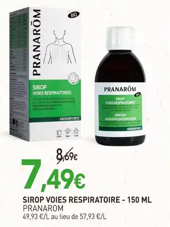 naturéO PRANAROM Sirop Voies Respiratoires offre