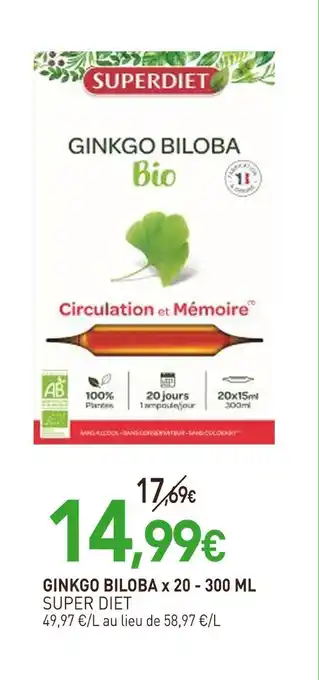 naturéO SUPER DIET Ginkgo biloba x 20 offre