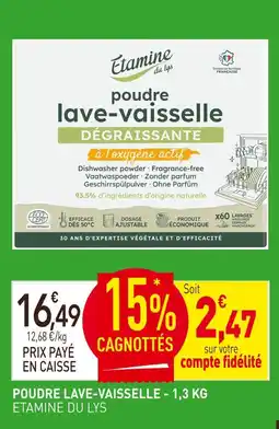naturéO ETAMINE DU LYS Poudre lave-vaisselle offre