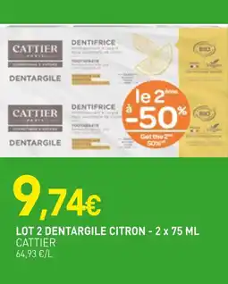 naturéO CATTIER Dentargile Citron offre