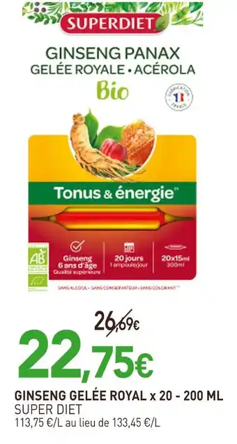 naturéO SUPER DIET Ginseng gelée royale x 20 - 200 ml offre