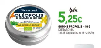 naturéO Dietaroma GOMME PROPOLIS offre