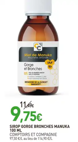 naturéO COMPTIORS ET COMPAGNIE Sirop gorge bronches manuka 100 ml offre