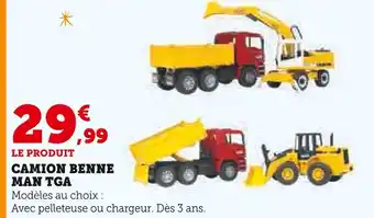 Hyper U Bruder Camion benne avec pelleteuse MAN TGA offre