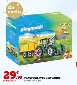 Hyper U Playmobil Tracteur avec remorque offre