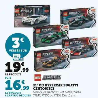 Hyper U LEGO F1 ou hypercar bugatti centodieci offre
