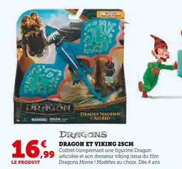 Hyper U DRAGONS Dragon et viking 25cm offre