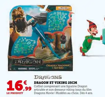 Hyper U DRAGONS Dragon et viking 25cm offre