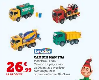 Hyper U BRUDER Camion MAN TGA - Camion toupie offre