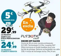 Hyper U FLYBOTIC Drone spy racer offre