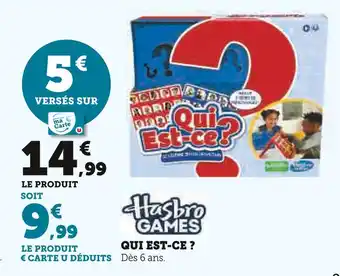 Hyper U Hasbro Games Qui Est-ce ? offre