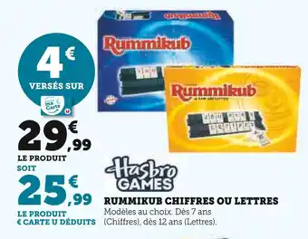 Hyper U HASBRO GAMES Rummikub lettres offre