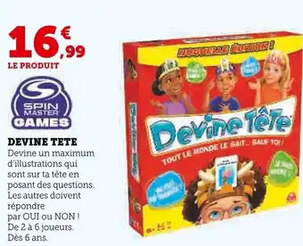 Hyper U Spin Master Devine Tête offre