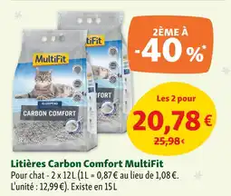 Maxi Zoo MultiFit Litières Carbon Comfort offre