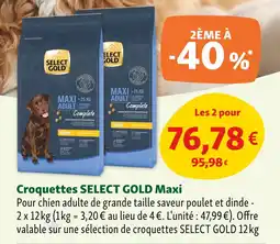 Maxi Zoo SELECT GOLD Croquettes Maxi Adult 25 KG offre