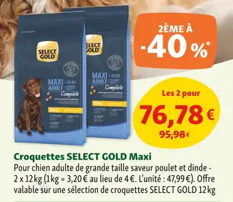 Maxi Zoo SELECT GOLD Croquettes Maxi Adult 25 KG offre